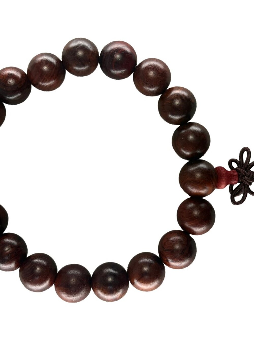Natural Suanzhi Wood Bead Bracelet 10mmx19 Black Rosewood Meditation Mala 12.2g
